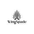 abstract wing logo. Spade ace logo. Tree silhouette logo Royalty Free Stock Photo
