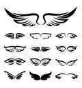 Abstract wings icons set Royalty Free Stock Photo