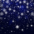 Abstract winter background with snowflakes vector