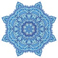 Snowflake in folk art style medallion