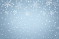 Winter Christmas snow sky background texture with beautiful snowflakes Royalty Free Stock Photo