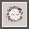 Abstract winter design with colorful beads