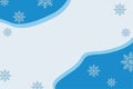 Abstract Winter Flat style background with Copy space. Cold blue and snow vector illustration with snowdrift and snowflakes. Primi Royalty Free Stock Photo