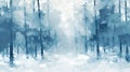 abstract winter forest landscape art background Royalty Free Stock Photo