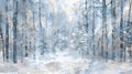 abstract winter forest landscape art background Royalty Free Stock Photo