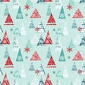 Abstract winter forest or mountain scene holiday season design. For Christmas wrapping paper and more. Vector Royalty Free Stock Photo