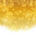 Abstract winter golden snowflakes