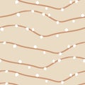 Abstract winter hand drawn seamless pattern like knitted sweater element or light bulbs, garland for Christmas time. Vector Royalty Free Stock Photo