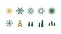 Abstract Winter Holiday and Nature Vector Icons Collection Royalty Free Stock Photo