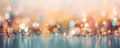 Abstract wintry sky featuring glittering bokeh backdrop, perfect for classic Xmas scene visuals. Generative AI