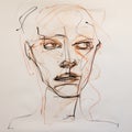 Expressive Line Drawing Of William\'s Face In Anna Bocek Style