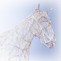 Abstract Wired Low Poly Horse. 3d Rendering Royalty Free Stock Photo