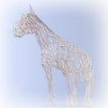 Abstract Wired Low Poly Horse. 3d Rendering Royalty Free Stock Photo