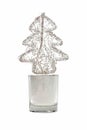 Abstract wired metal christmas tree in small glass