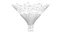 Abstract Wireframe Data Funnel - Digital Information Processing Concept Royalty Free Stock Photo