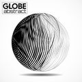 Abstract wireframe globe isolated on white background Royalty Free Stock Photo