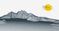 Abstract wireframe mountain background. Modern science or technology art elements. Surface illustration Royalty Free Stock Photo