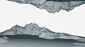 Abstract wireframe mountain background. Modern science or technology art elements. Surface illustration Royalty Free Stock Photo