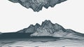 Abstract wireframe mountain background. Modern science or technology art elements. Surface illustration Royalty Free Stock Photo