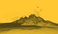 Abstract wireframe mountain background. Modern science or technology art elements. Surface illustration Royalty Free Stock Photo