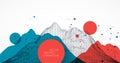 Abstract wireframe mountain background. Modern science or technology art elements. Surface illustration. Vector Royalty Free Stock Photo