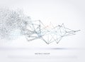 Abstract wireframe poly mesh network fading in particle