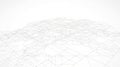 Abstract wireframe polygonal surface structure gray lines on white background technology grid architectural plan geometric Royalty Free Stock Photo