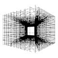 Abstract wireframe structure with central void Royalty Free Stock Photo