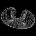 Abstract wireframe torus slice donut. Royalty Free Stock Photo