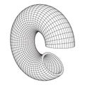Abstract wireframe torus slice donut. Royalty Free Stock Photo