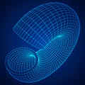 Abstract wireframe torus slice donut. Royalty Free Stock Photo