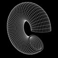 Abstract wireframe torus slice donut. Royalty Free Stock Photo