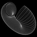 Abstract wireframe torus slice donut. Royalty Free Stock Photo