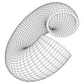Abstract wireframe torus slice donut. Royalty Free Stock Photo