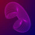 Abstract wireframe torus slice donut. Royalty Free Stock Photo