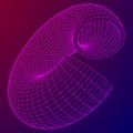 Abstract wireframe torus slice donut. Royalty Free Stock Photo