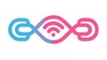 Abstract Wireless Connectivity Infinity Icon: Endless Connection, vector design Generative AI Royalty Free Stock Photo