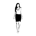 Abstract woman body, girl walking forward