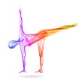 Abstract woman`s silhouette, yoga pose, asana