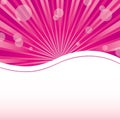 Abstract womanish pink background with sunrays and sparkles