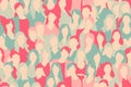 Abstract women crowd seamless pattern Royalty Free Stock Photo