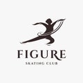 Abstract Women Figure Skating logo vector