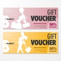 Abstract WomenÃ¢â¬â¢s Day Gift Voucher for Your Store or Fashion Business