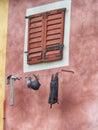 Womens underwear hanging on a facade