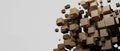 Abstract wood blocks background 3D Illustration