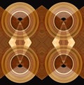 Abstract wooden background with round motives Royalty Free Stock Photo