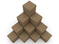 Abstract wooden block pyramid view from above Royalty Free Stock Photo