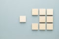 Complement concept by wood blocks