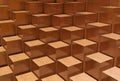 Abstract Wooden Cube Pattern Royalty Free Stock Photo