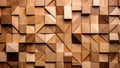 Abstract wooden geometric pattern background with varying shapes and textures. Royalty Free Stock Photo
